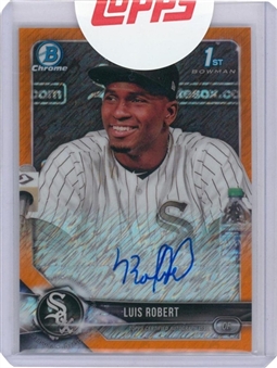2018 Bowman Chrome Orange Shimmer Refractors #CPALR Luis Robert Signed Rookie Card (#16/25) – Topps Seal